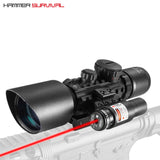 3-10x42 Rifle Scope with Red/Green Laser